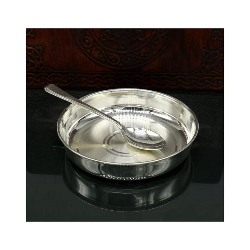 999 fine solid silver Tray or plate, silver vessel, silver baby utensils set, silver puja article, gifting utensils in India, UK, USA, All Country