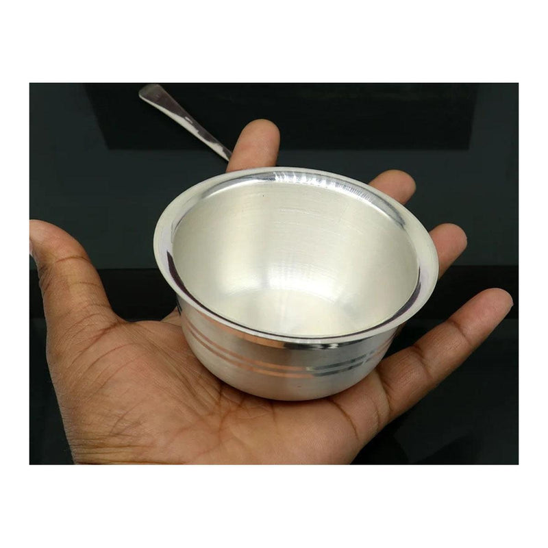 999 fine silver handmade small baby bowl, silver tumbler, flask, silver vessels utensils in India, UK, USA, All Country