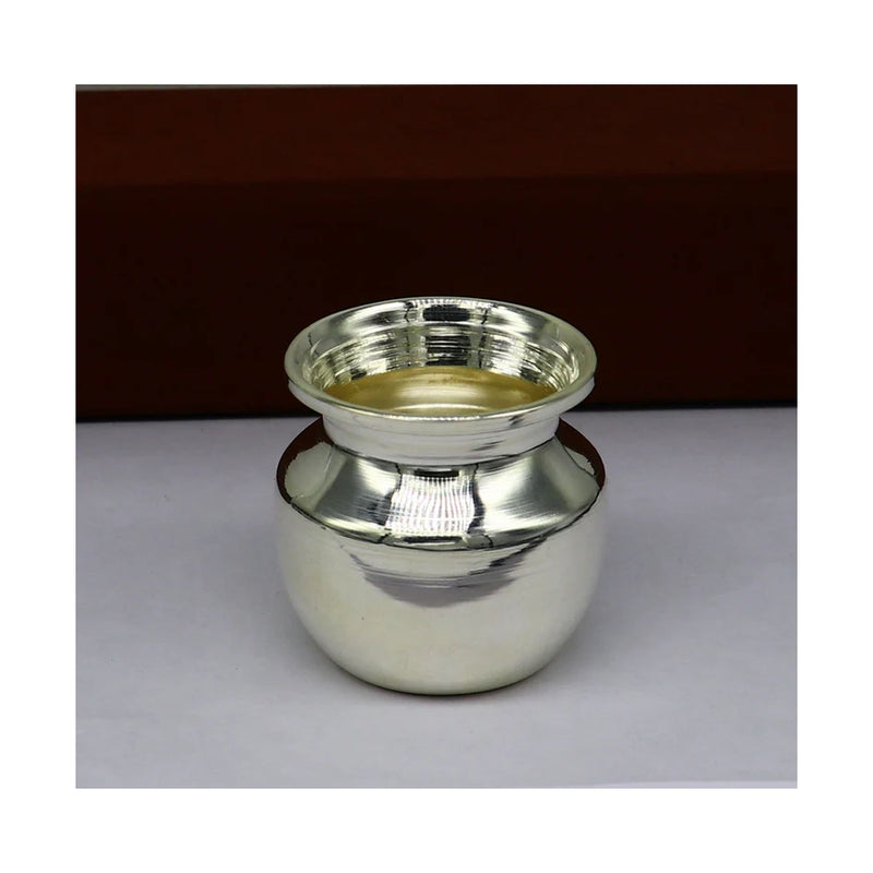 925 sterling silver handmade plain small Kalash or pot, unique special silver puja article, water or milk kalash pot in India, UK, USA, All Country
