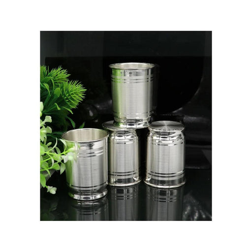 999 Fine Silver Water Glass Tumbler Silver Vessel Set, silver baby utensils, silver puja article, gifting utensils in India, UK, USA, All Country