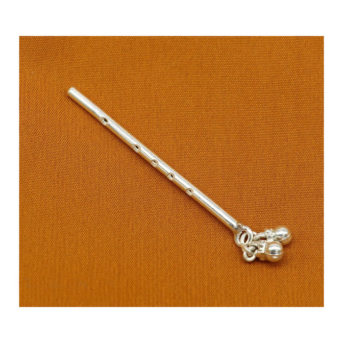Small Flute Solid sterling silver handmade idol krishna flute, silver bansuri, laddu gopala flute, little krishna flute in India, UK, USA, All Country