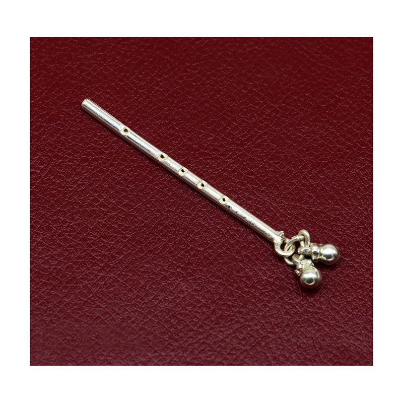 Small Flute Solid sterling silver handmade idol krishna flute, silver bansuri, laddu gopala flute, little krishna flute in India, UK, USA, All Country