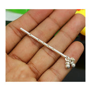 Small Flute Solid sterling silver handmade idol krishna flute, silver bansuri, laddu gopala flute, little krishna flute in India, UK, USA, All Country