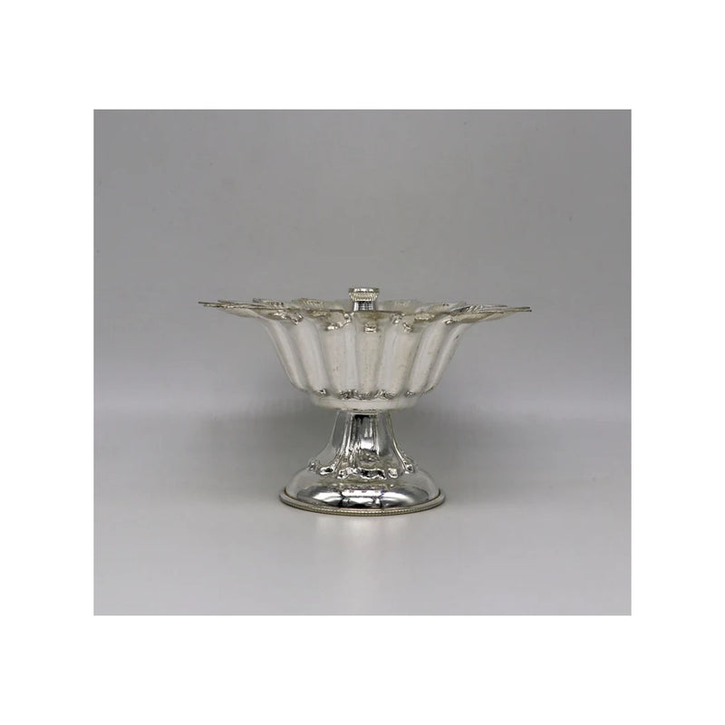 Flower shape oil lamp, silver home temple utensils, silver diya, deepak, silver vessels in India, UK, USA, All Country