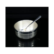 999 fine silver handmade small baby bowl and spoon set, silver tumbler, flask, silver vessel utensils in India, UK, USA, All Country