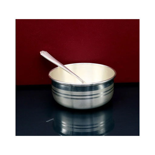 999 fine silver handmade small baby bowl and spoon set, silver tumbler, flask, stay baby/kids healthy, silver vessel utensils in India, UK, USA, All Country