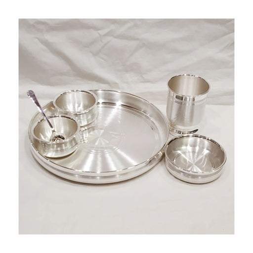 10" size - 999 Pure Silver Dinner Set / Thali Set - Ashapura Pattern for Home Use or Gifting Silver Dinner Set in India, UK, USA, All Country