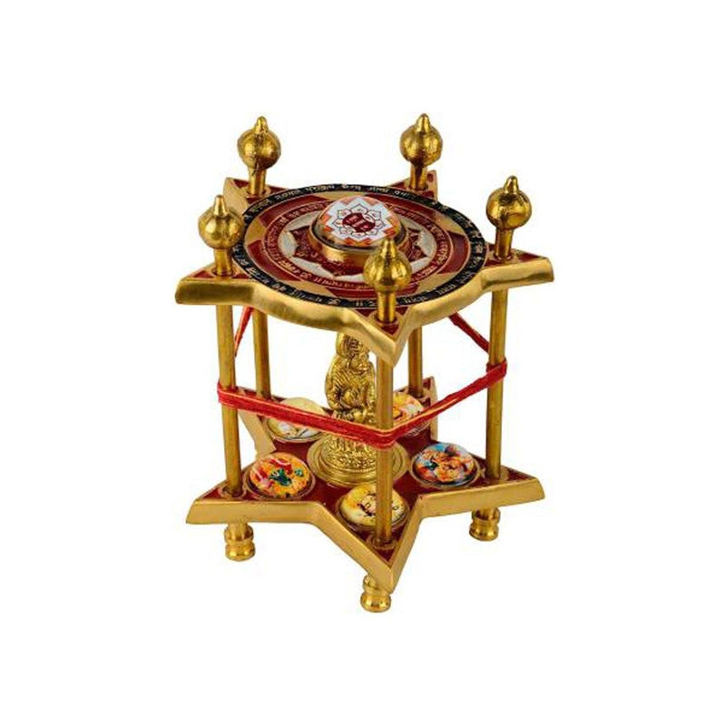 Panchmukhi Hanuman Yantra Pooja Chowki in Brass in India, UK, USA, All Country