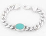 Turquoise Gemstone Men Bracelet in Sterling Silver -Men's Jewelry, Astrological Bracelet in India, UK, USA, All Country