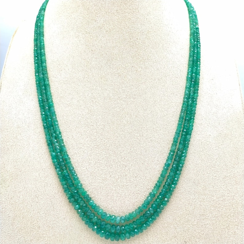 Precious Emerald gemstone Necklace | Party wear Gift | Wedding gift in India, UK, USA, All Country