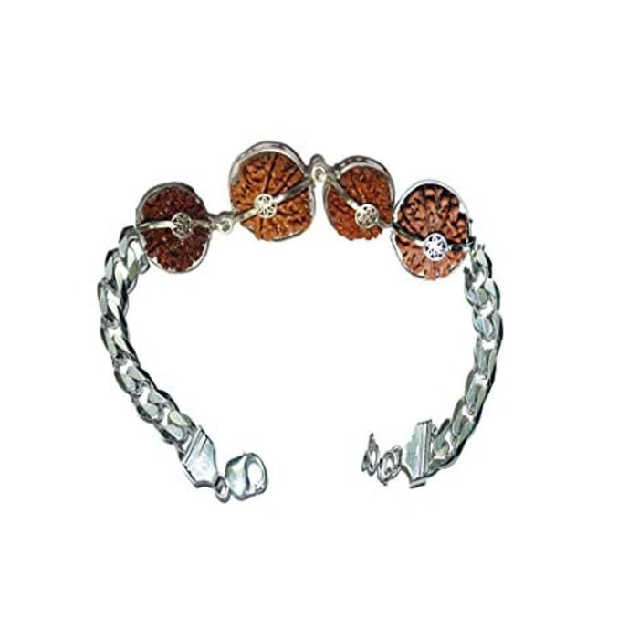 Rudraksha Combination for Wealth 7,9,11,13 Mukhi Nepal In Silver Bracelet in India, UK, USA, All Country