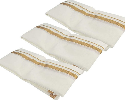 Cotton Men's Angavastram Towel ( White,Pack Of 3) in India, UK, USA, All Country