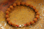 5 Mukhi Rudraksha Chikna Breads Bracelet in Red Thread in India, UK, USA, All Country