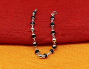 925 sterling silver customized black beads Nazariya bracelet - Evil Eye Protection, new born baby bracelet in India, UK, USA, All Country