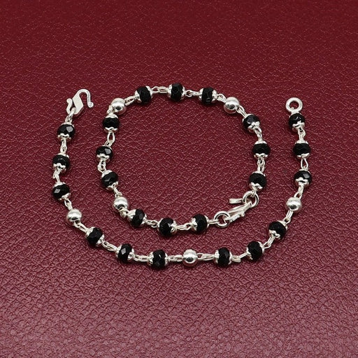 925 sterling silver customized black beads Nazariya bracelet, protect from evil eyes, new born baby bracelet in India, UK, USA, All Country