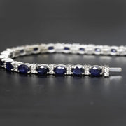 Sapphire Gemstone bracelet for women, wedding jewelry, Anniversary Gift, birthday Gift for wife in India, UK, USA, All Country