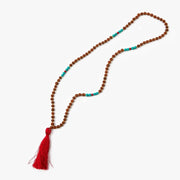 5 Mukhi Java Rudraksha with Turquoise Beads Mala in India, UK, USA, All Country