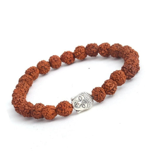 Rudraksha 5 Faced (Mukhi) 6mm 8mm or 10mm Seed Stretch Bracelet Sizes from 6" to 8.5" in India, UK, USA, All Country