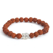 Rudraksha 5 Faced (Mukhi) 6mm 8mm or 10mm Seed Stretch Bracelet Sizes from 6" to 8.5" in India, UK, USA, All Country