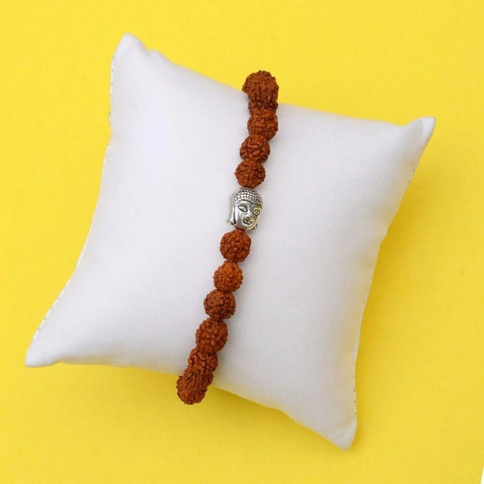 Rudraksha 5 Faced (Mukhi) 6mm 8mm or 10mm Seed Stretch Bracelet Sizes from 6" to 8.5" in India, UK, USA, All Country