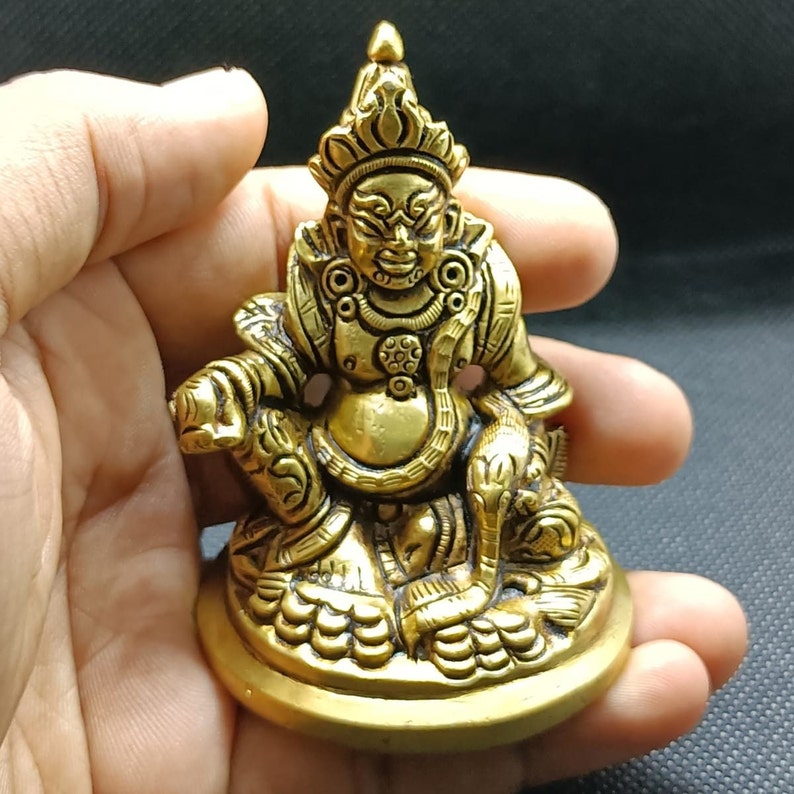 Super Fine Quality Pure Brass Kuber Idol Statue, God Sculpture, God of Wealth in India, UK, USA, All Country