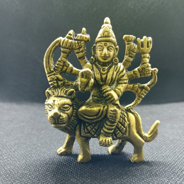 Super Fine Quality Pure Brass Lord Devi Durga Maa Gold Idol Statue, Goddess Durga Maa Idol, God of wealth, fortune, love and beauty in India, UK, USA, All Country