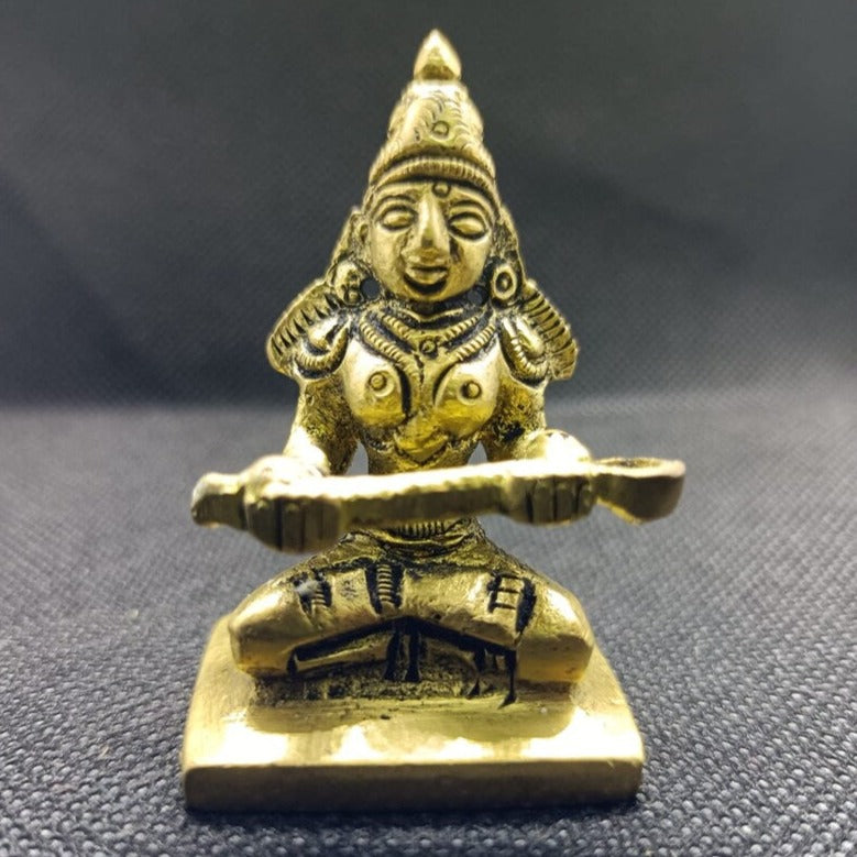 Pure Brass Lord Goddess Annapurna Idol God Deity Figurine, Goddess Annapurna Devi Idol Statue, God of Power in India, UK, USA, All Country