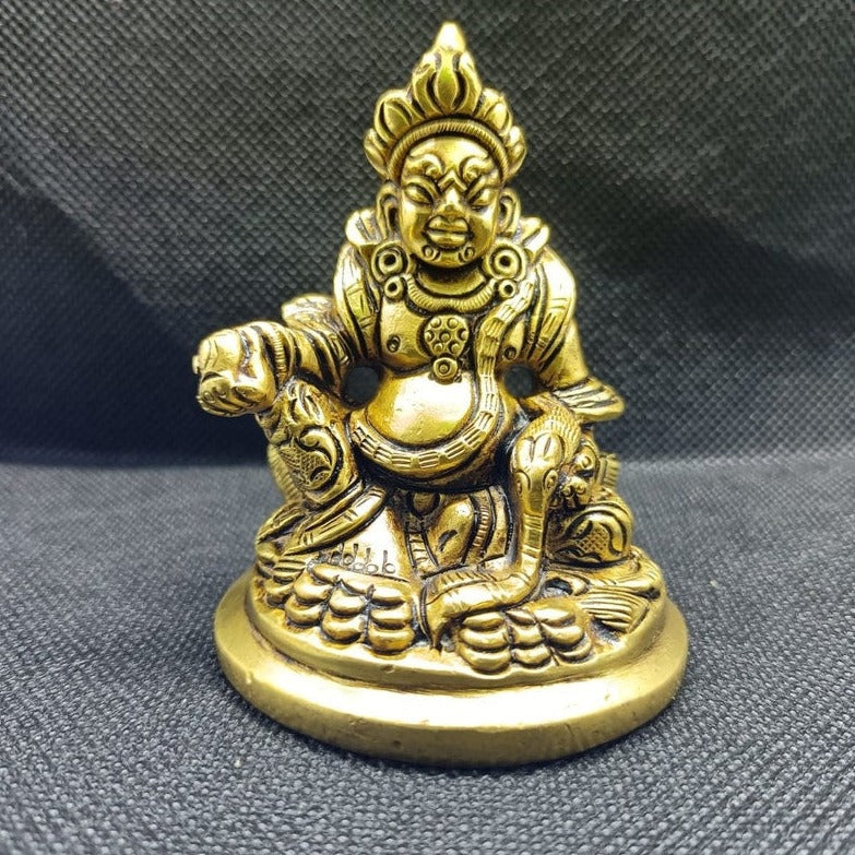 Super Fine Quality Pure Brass Kuber Idol Statue, God Sculpture, God of Wealth in India, UK, USA, All Country