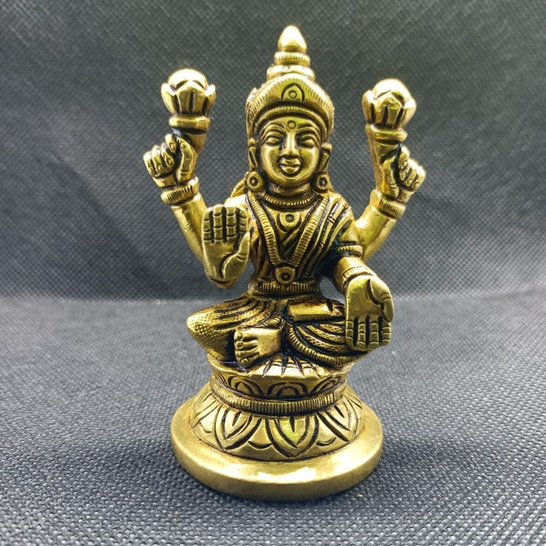 Super Fine Quality Pure Brass Laxmi Idol Statue, Goddess Lakshmi Idol Laxmi Statue, God of wealth, fortune, love and beauty in India, UK, USA, All Country