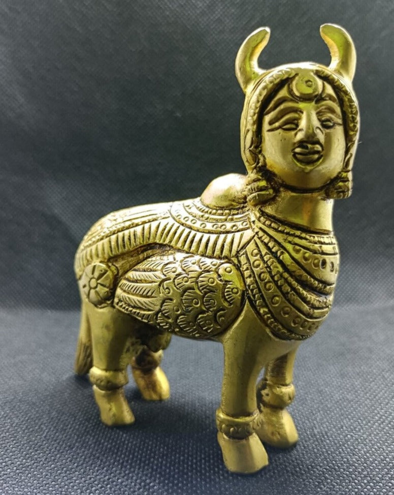 Super Fine Quality Pure Brass kamdhenu cow Idol Statue, Goddess Gauu Mata Idol Statue in India, UK, USA, All Country