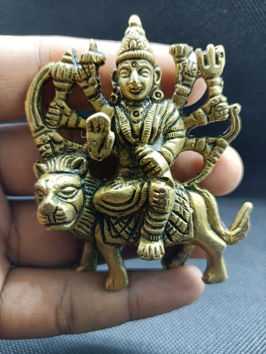 Super Fine Quality Pure Brass Lord Devi Durga Maa Gold Idol Statue, Goddess Durga Maa Idol, God of wealth, fortune, love and beauty in India, UK, USA, All Country
