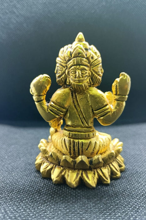 Super Fine Quality Pure Brass Brahma Gold Idol Statue, Goddess Brahma Ji Idol, God of wealth, fortune, love and beauty in India, UK, USA, All Country