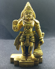 Pure Brass Lord Standing Hanuman Ji Idol God Deity Figurine, Goddess Standing Hanuman Idol Statue, God of Power in India, UK, USA, All Country