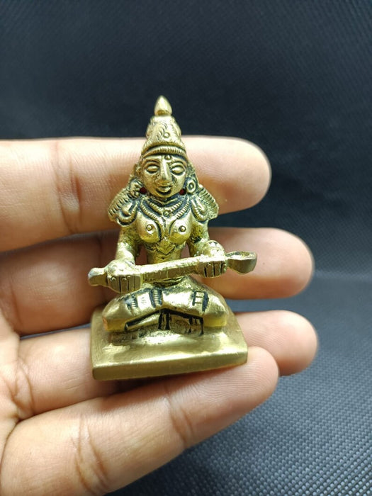 Pure Brass Lord Goddess Annapurna Idol Hindu God Deity Figurine, Goddess Annapurna Devi Idol Hindu Statue, God of Power in India, UK, USA, All Country