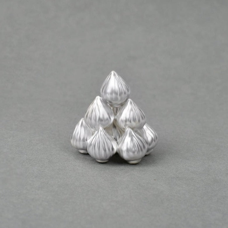 Handcrafted Silver Modak Set - 11 Adjoined Pieces in 92.5% Purity for Special Occasions in India, UK, USA, All Country
