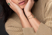14k yellow gold bangle set with a matching pair oval Cut emerald in India, UK, USA, All Country