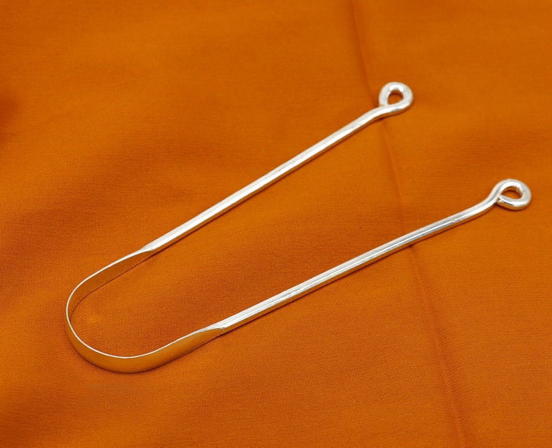 Fine silver tongue cleaner scraper, handmade best for daily use in India, UK, USA, All Country