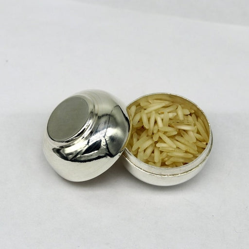 Silver handmade gorgeous small idol's Prasad box, trinket box, container box, brides Sindur box, solid silver article utensil in India, UK, USA, All Country