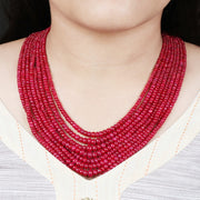 AAAAA+ Quality High Grade Ruby Gemstone Beads Necklace in India, UK, USA, All Country