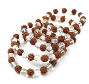 5 Mukhi Rudraksha Bracelet with Clear Quartz Bracelet for Meditation, Gifting in India, UK, USA, All Country