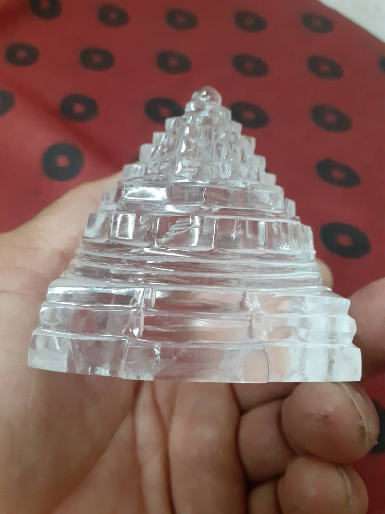 Crystal Shree Yantra, Sphatik shree yantra, Quartz Crystal Shri Yantra for Puja in India, UK, USA, All Country