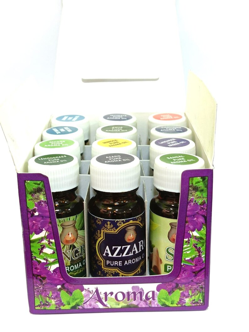 Best Quality Aroma Essential Oil Combo Set of 12 bottles | Lavender, Rose, Lemongrass, Jasmine, Blue Sea, Aqua Pure, Camphor and etc in India, UK, USA, All Country