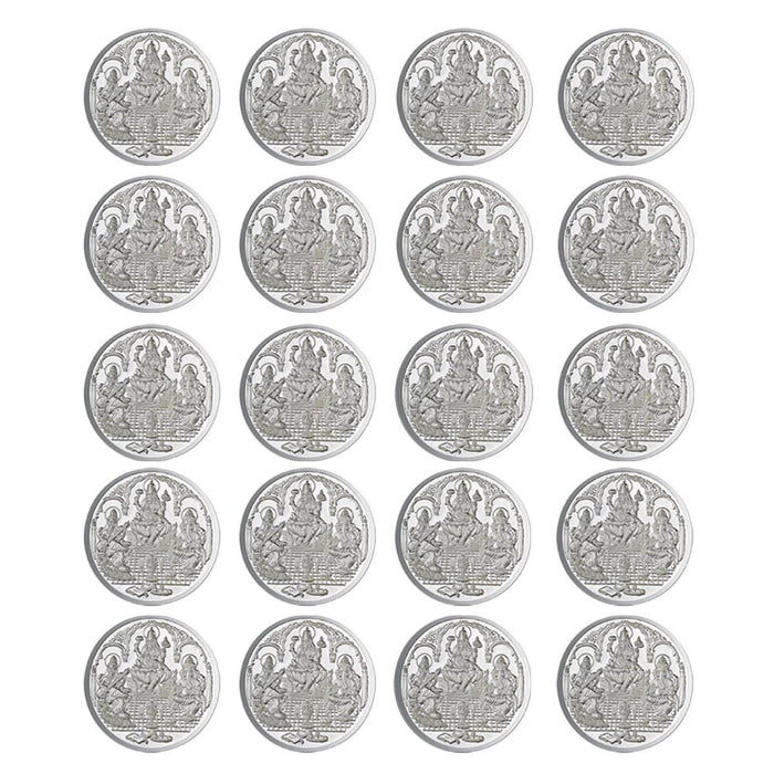 Ganesh Lakshmi Saraswati Coin In Pure 999 Silver 10 Grams Set Of 20 Religious Coins in India, UK, USA, All Country