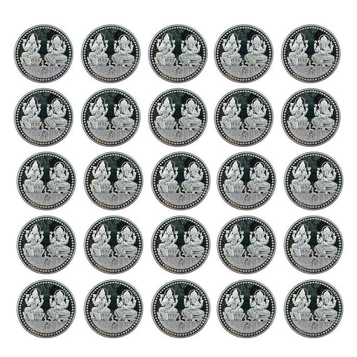 Ganesh Lakshmi Coin In Pure 999 Silver 10 Grams Set Of 25 Religious Coins in India, UK, USA, All Country