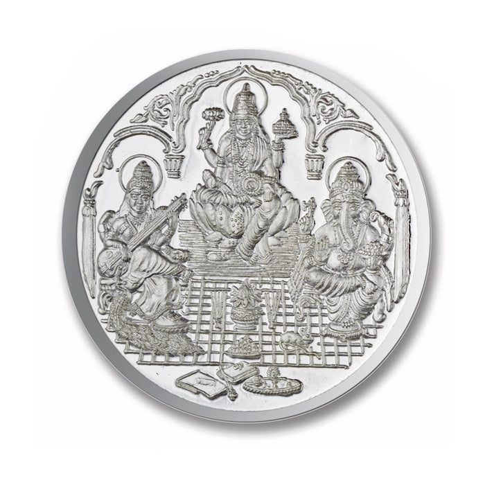 Trimurti Coin In Pure Silver 999 Religious Coin 100 Grams in India, UK, USA, All Country