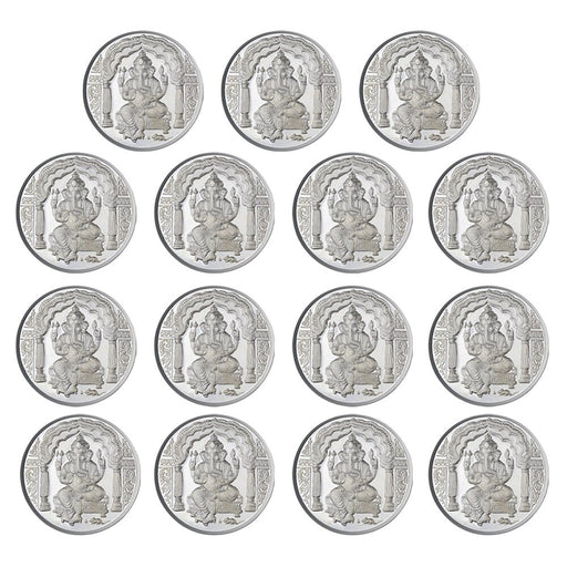 Lord Ganesh Coin In Pure 999 Silver 2.5 Grams Set Of 15 Religious Coins in India, UK, USA, All Country