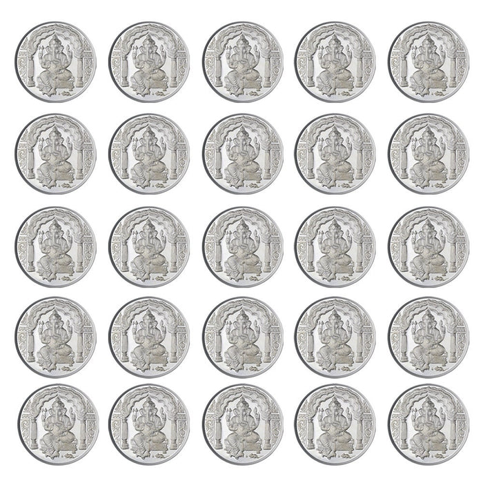 Ganpati Coin In Pure 999 Silver 2.5 Grams Set Of 25 Religious Coins in India, UK, USA, All Country