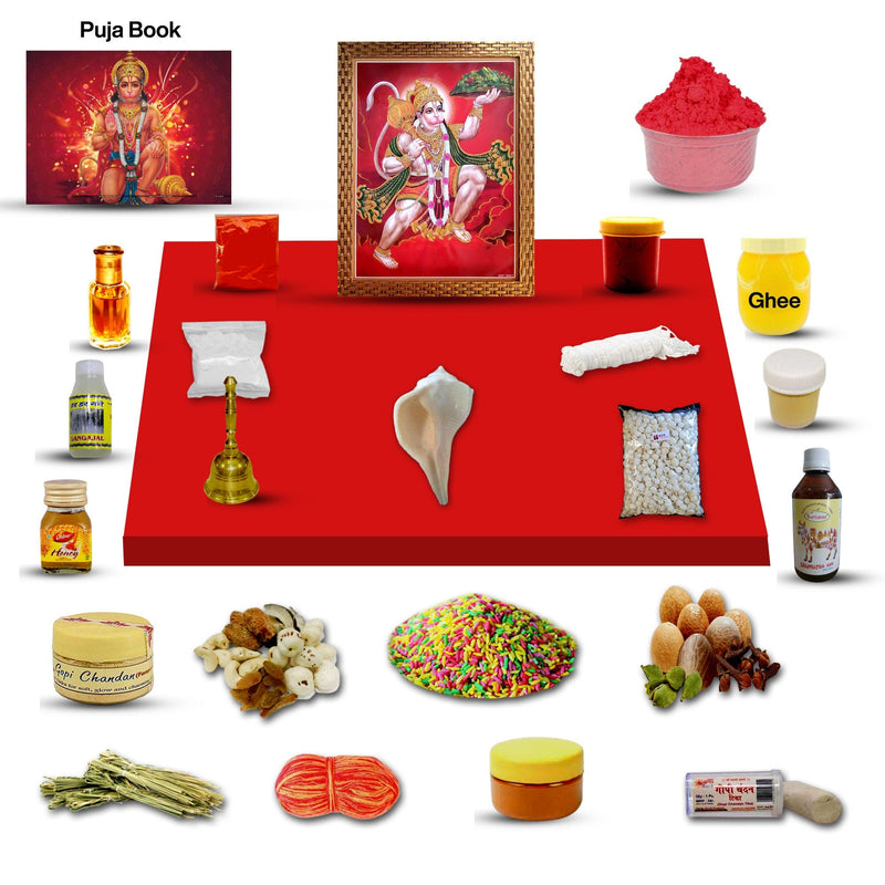 Hanuman Puja Kit / Lord Hanuman Poojan Samagri for Home Mandir Festival in India, UK, USA, All Country
