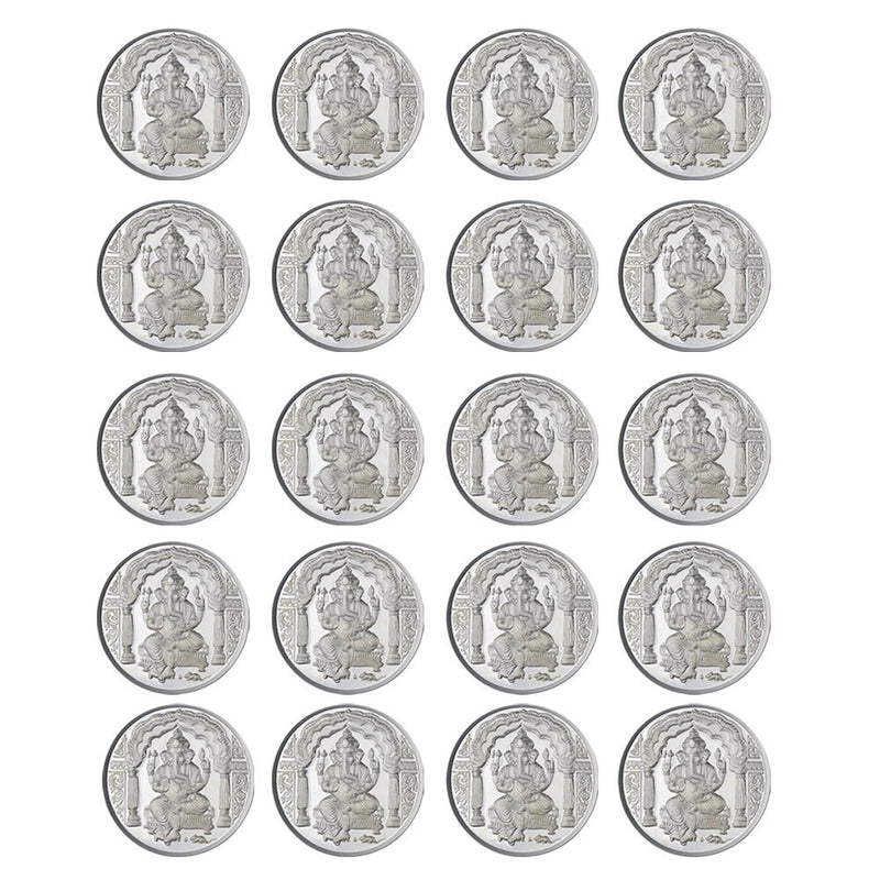 Lord Ganesh Coin In Pure 999 Silver 5 Grams Set Of 20 Religious Coins in India, UK, USA, All Country