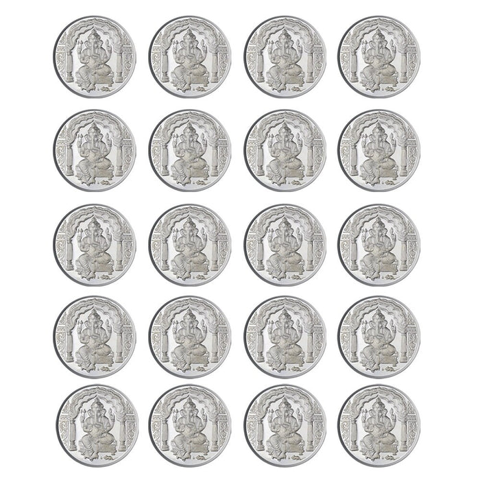 Lord Ganesh Coin In Pure 999 Silver 5 Grams Set Of 20 Religious Coins in India, UK, USA, All Country
